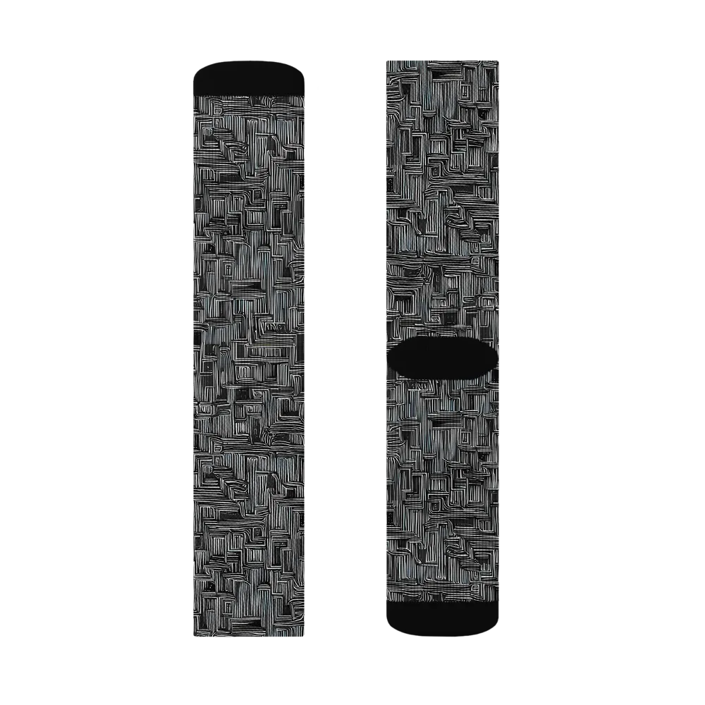 Linear Obsession on Socks — Right Sock