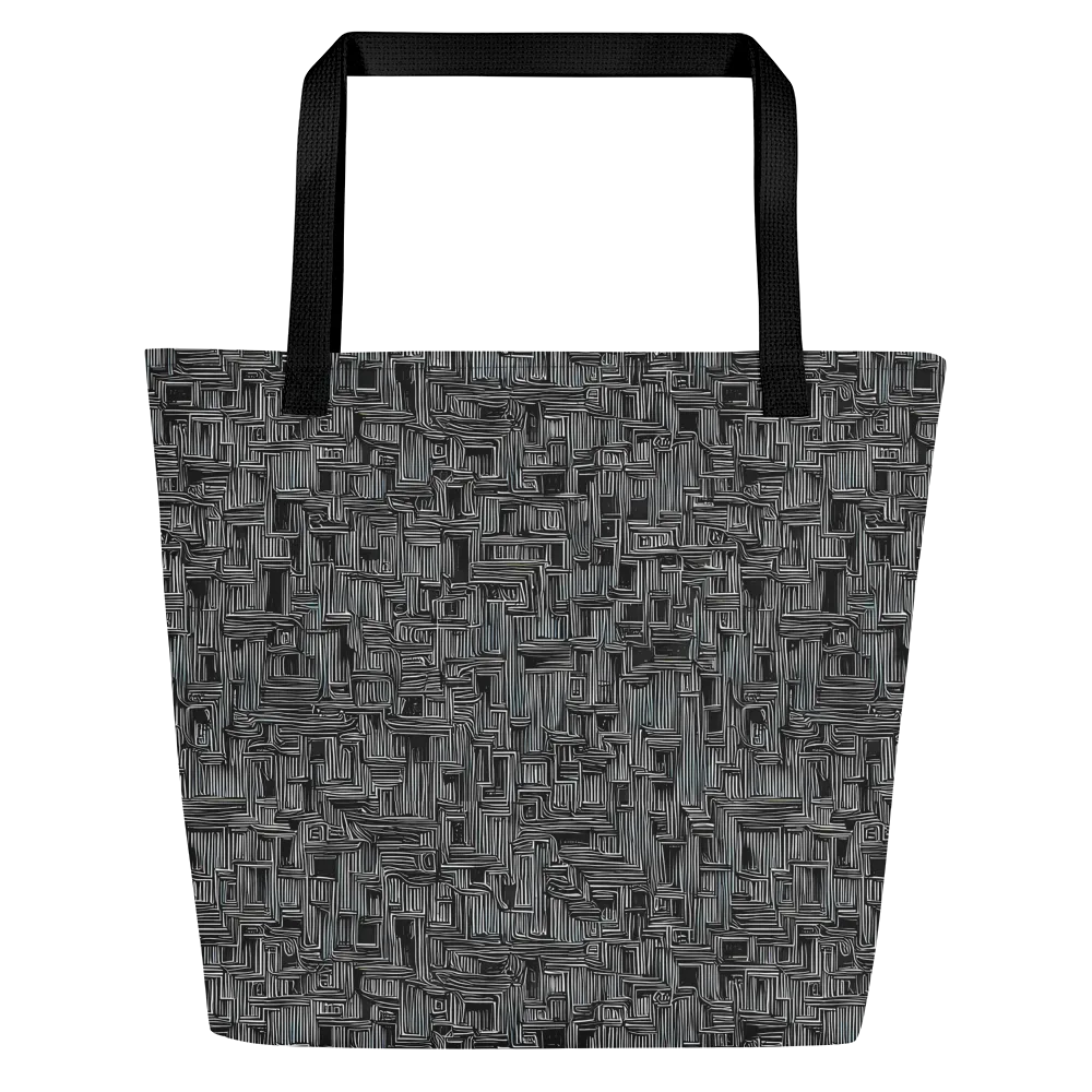 Linear Obsession on Large Tote Bag W/ Pocket — Front