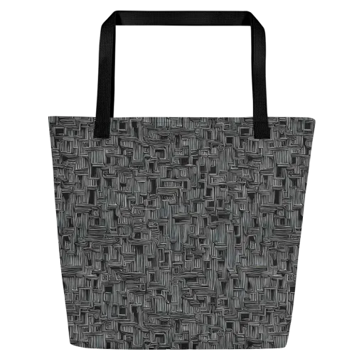 Linear Obsession on a Large Tote Bag W/ Pocket