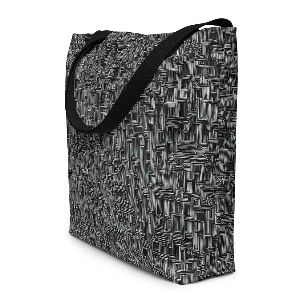 Linear Obsession on Large Tote Bag W/ Pocket — Front