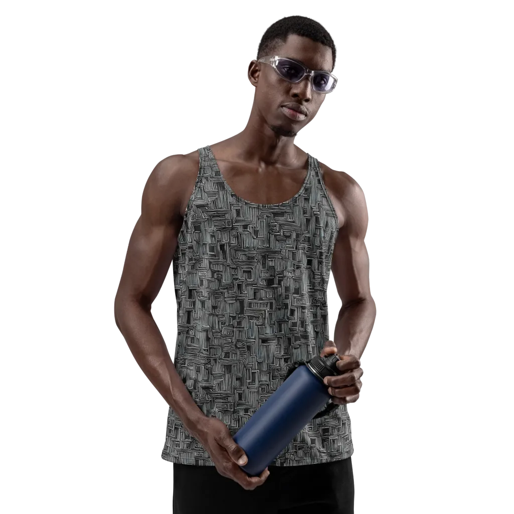 Linear Obsession on Men's Tank Top — Front