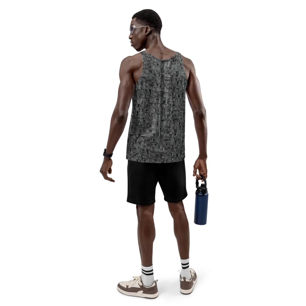 Linear Obsession on Men's Tank Top — Back