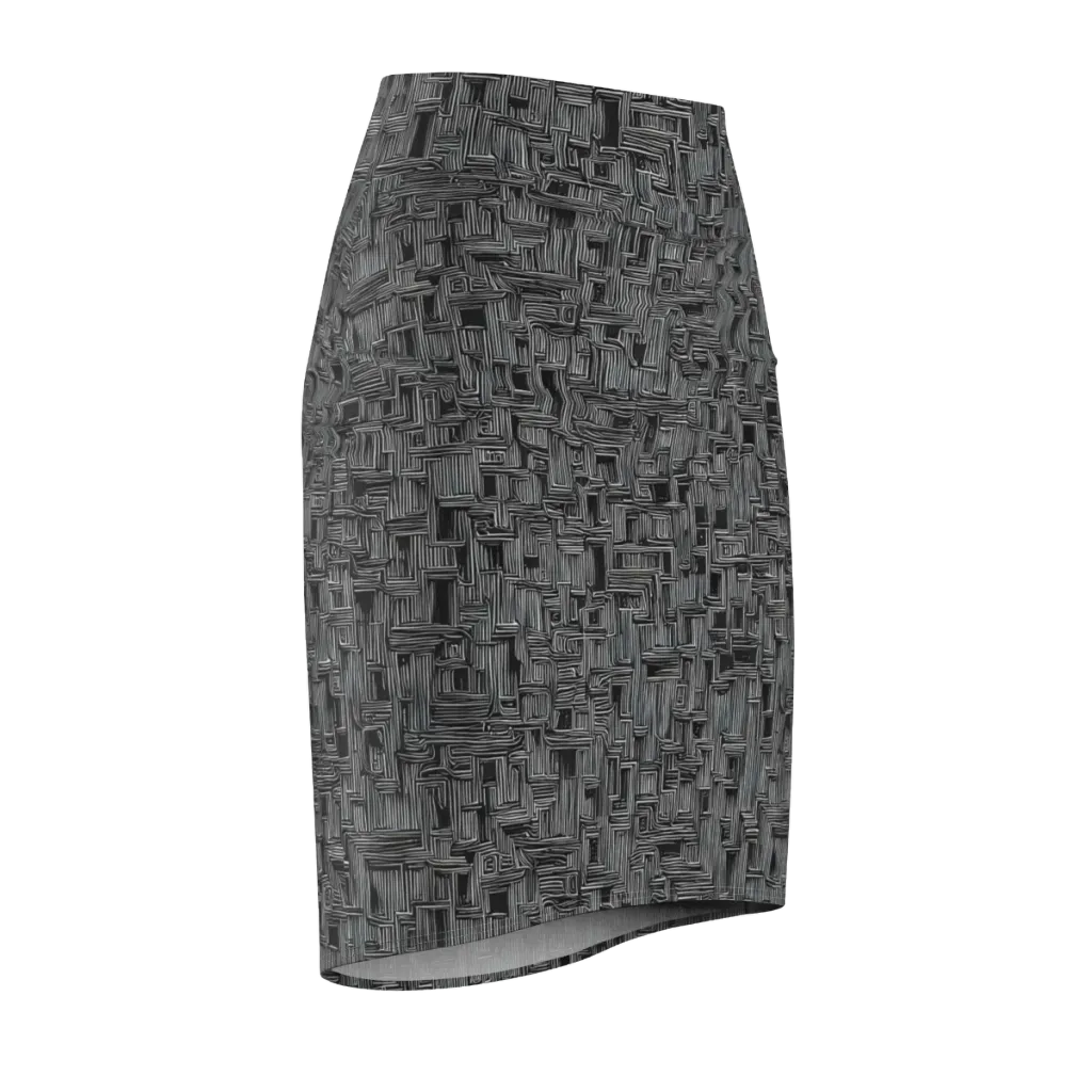 Linear Obsession on Pencil Skirt — Front Side