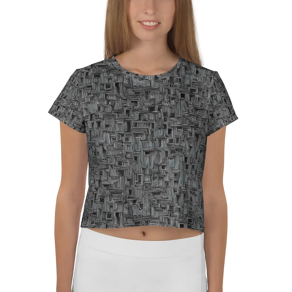Linear Obsession on Crop Tee — Front