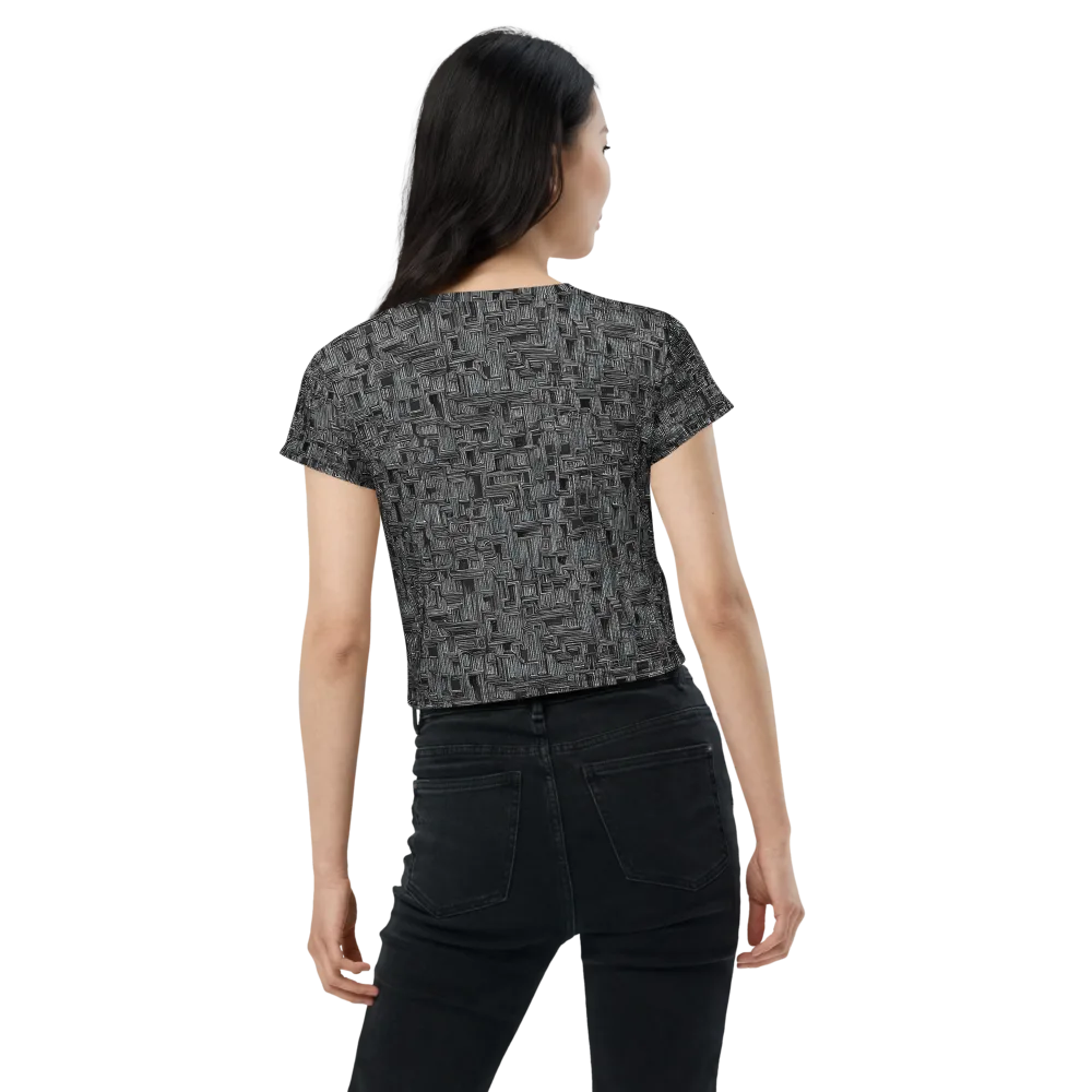 Linear Obsession on Crop Tee — Back