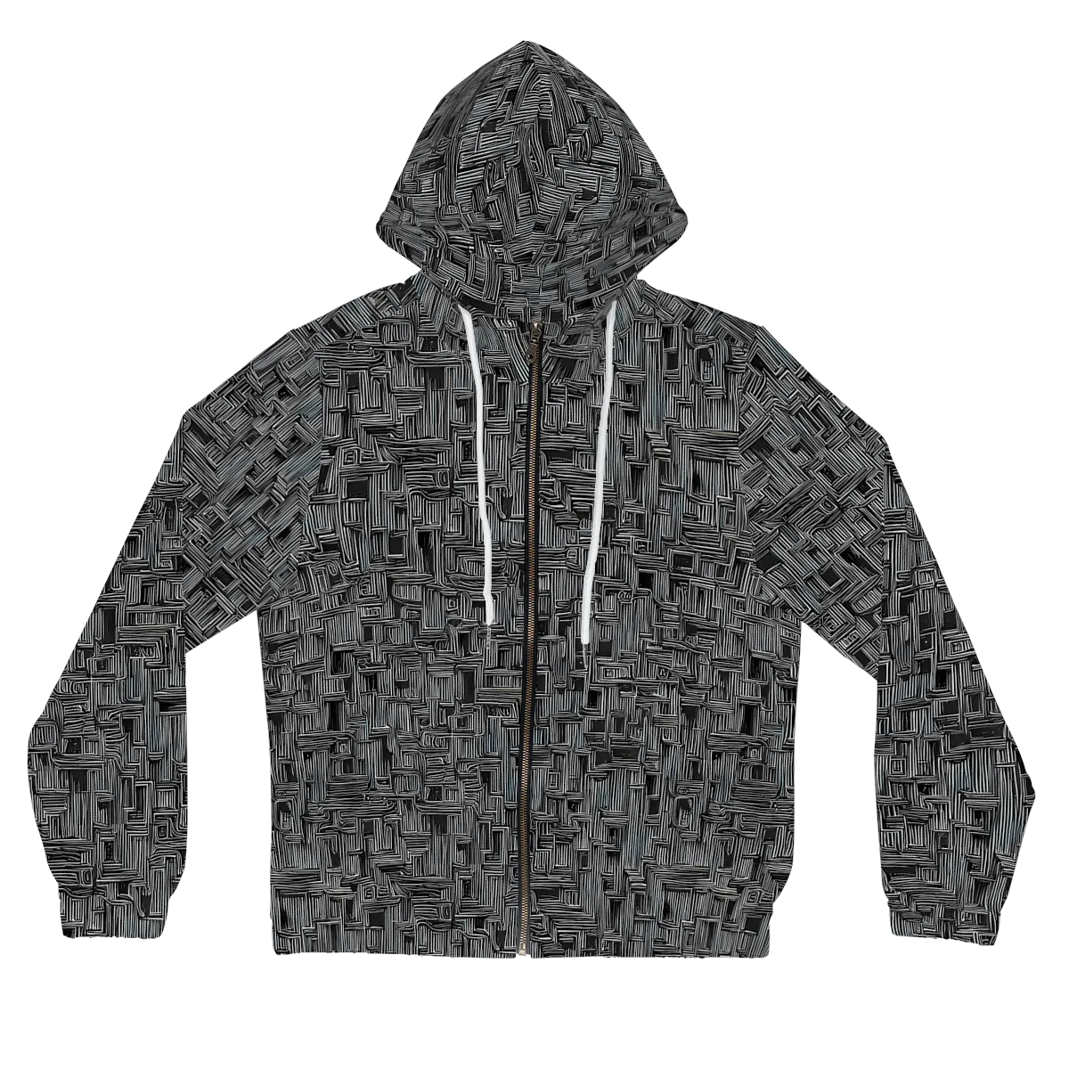 Linear Obsession on Women's Full-Zip Hoodie — Front