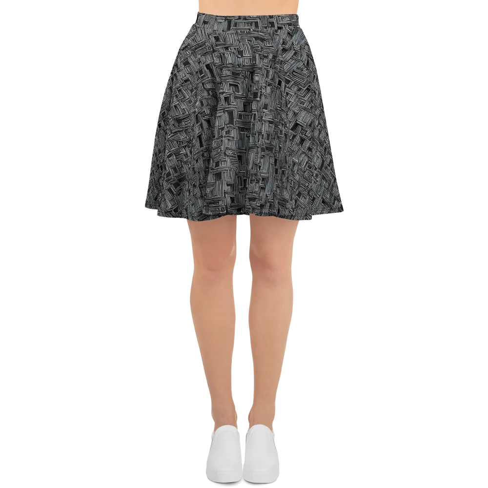Linear Obsession on Skater Skirt — Front