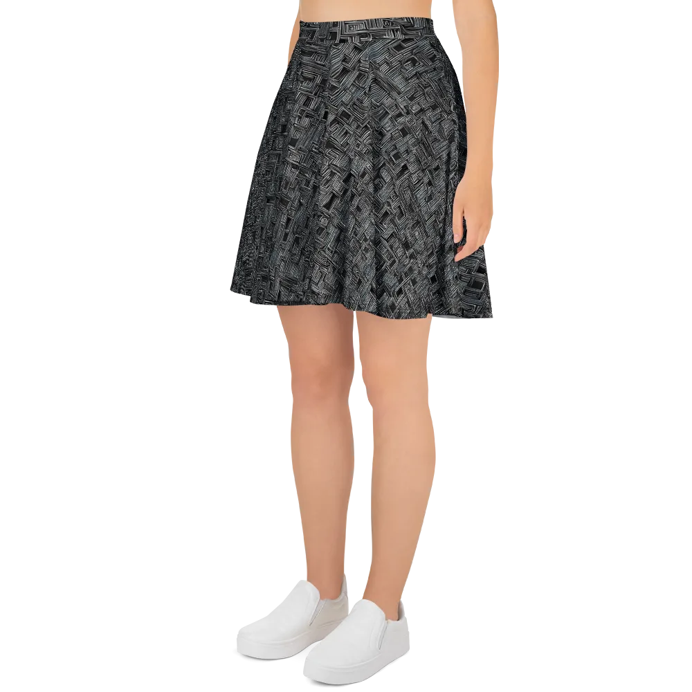 Linear Obsession on Skater Skirt — Left