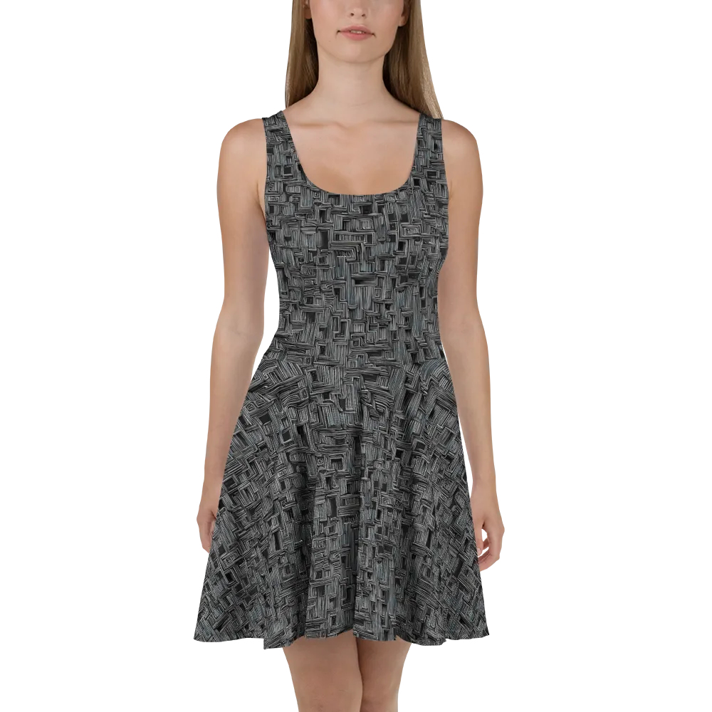 Linear Obsession on Skater Dress — Front