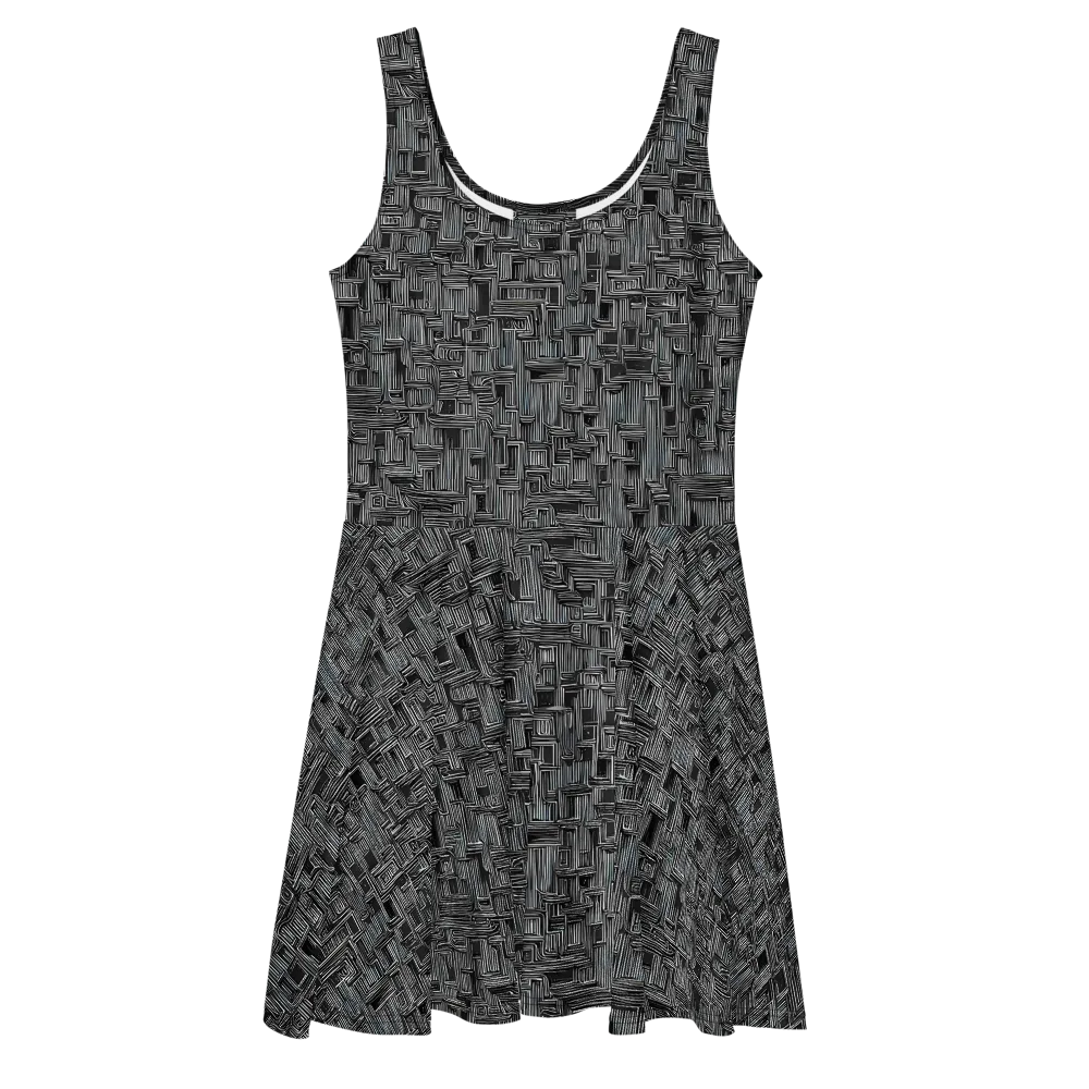 Linear Obsession on Skater Dress — Front