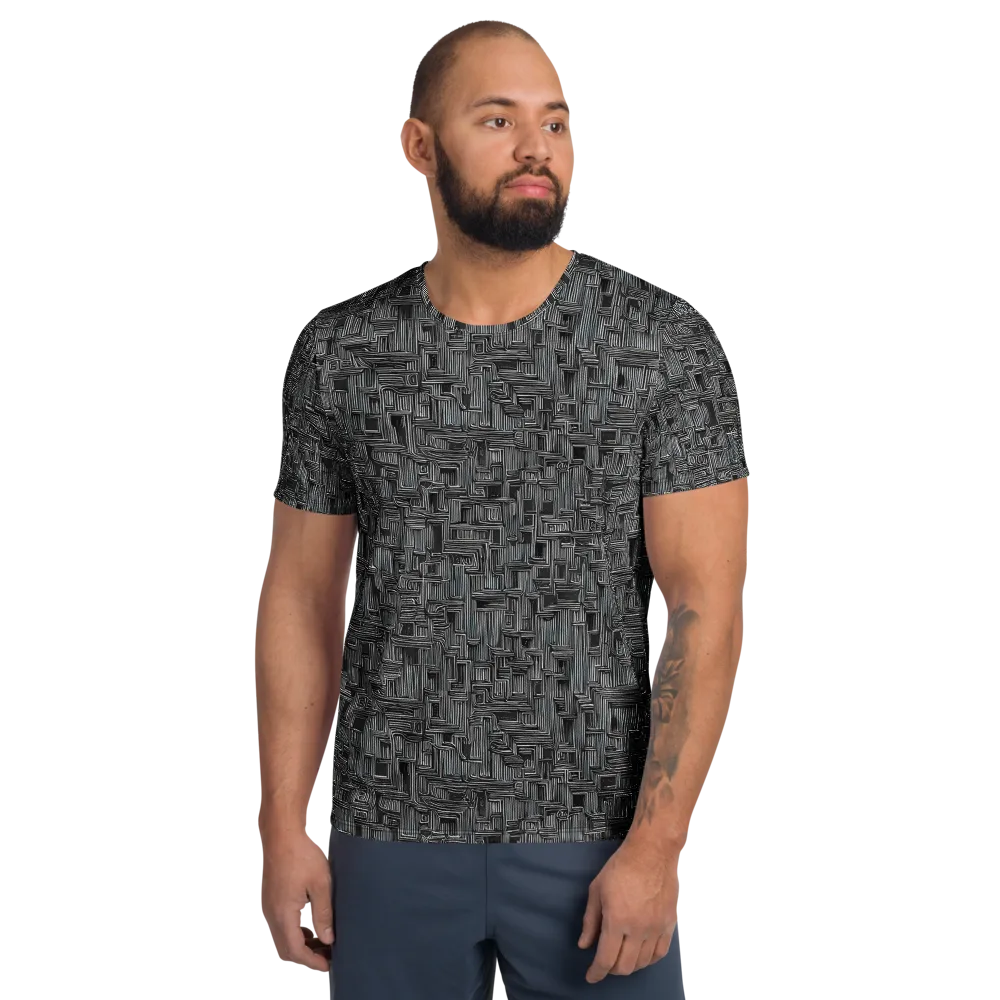 Linear Obsession on Men's Athletic T-Shirt — Front