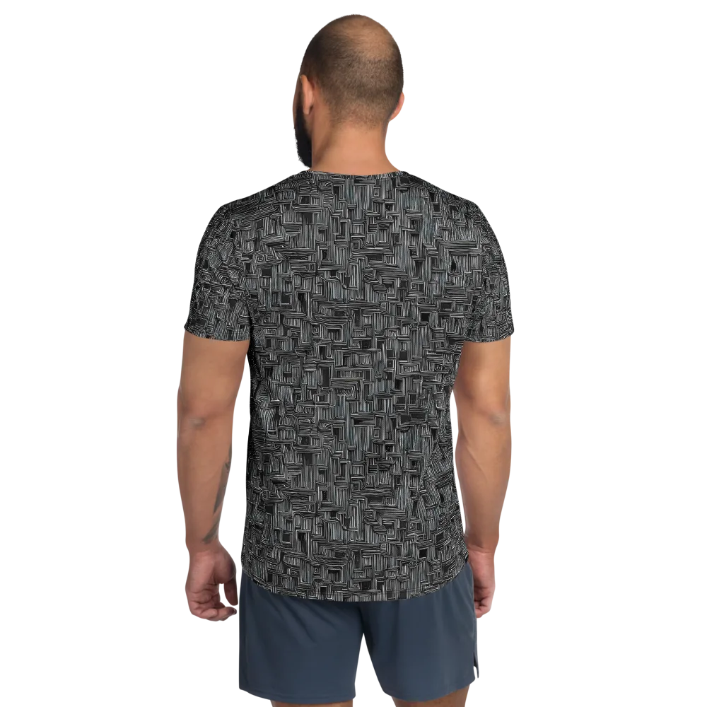 Linear Obsession on Men's Athletic T-Shirt — Back