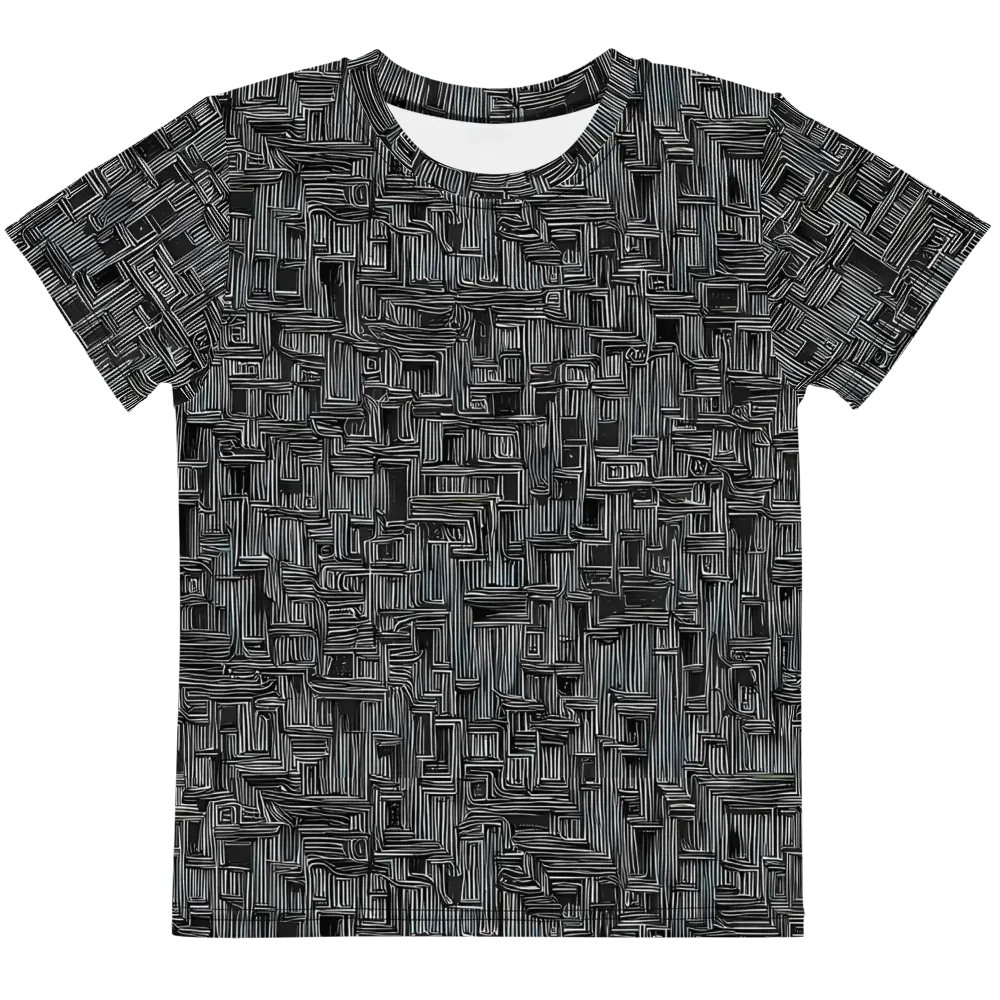 Linear Obsession on Kids Crew Neck T-Shirt — Front