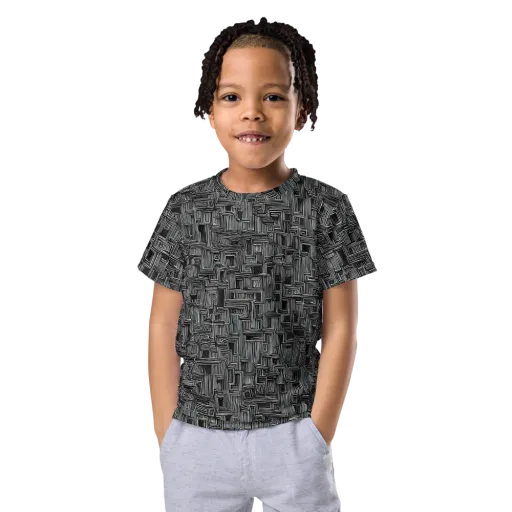 Linear Obsession on a Kids Crew Neck T-Shirt