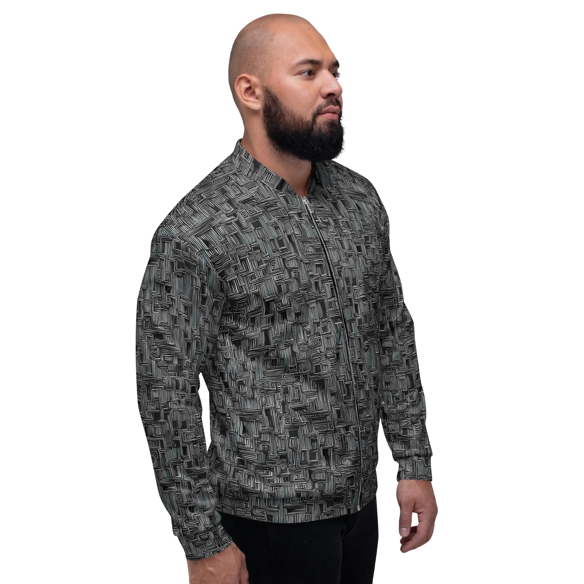 Linear Obsession on Bomber Jacket — Right