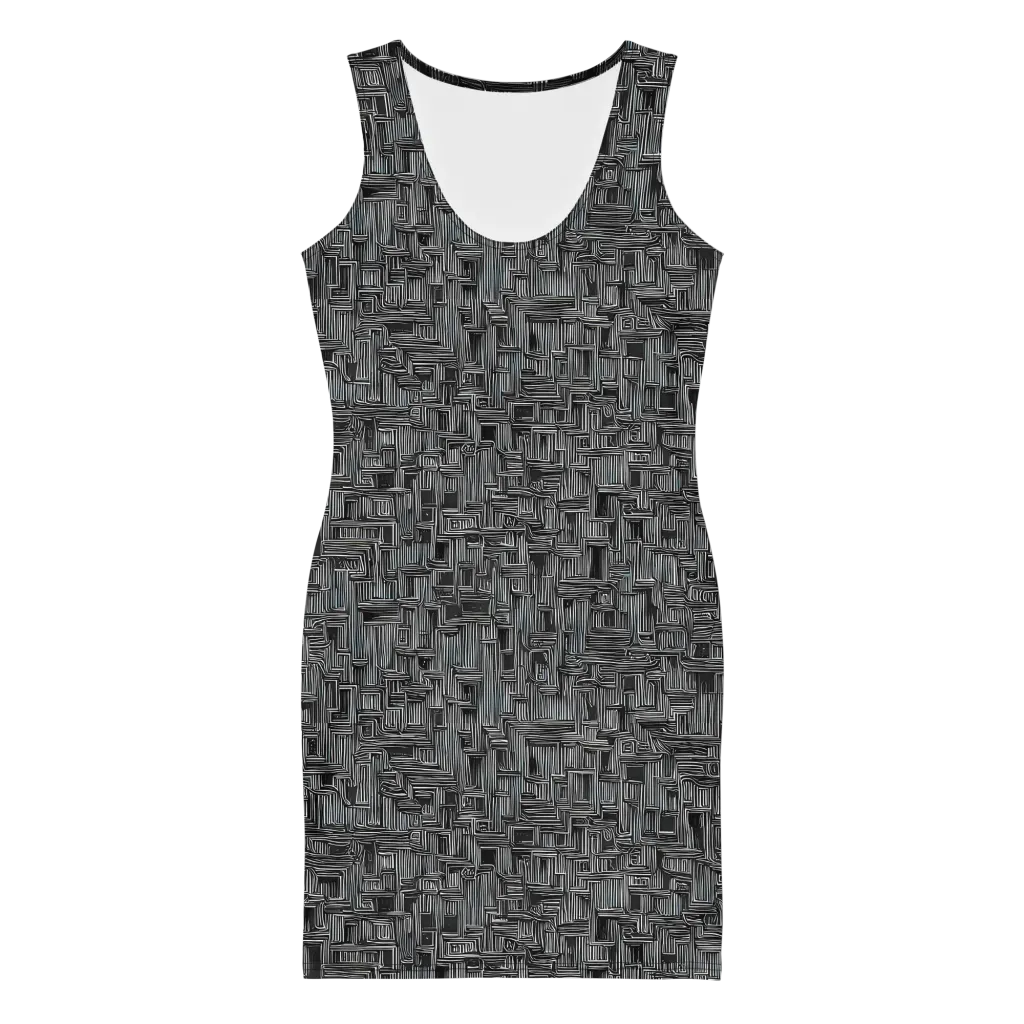 Linear Obsession on Bodycon Dress — Front