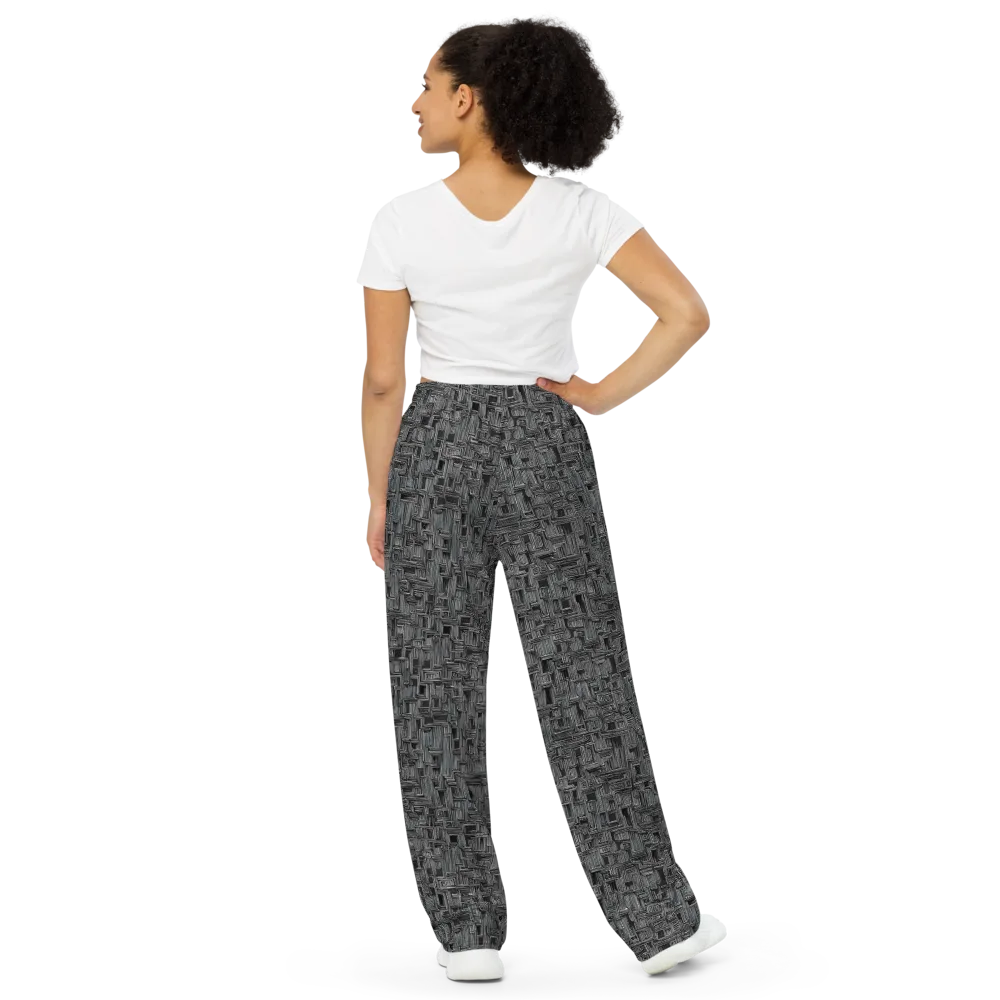 Linear Obsession on Wide-Leg Pants — Back