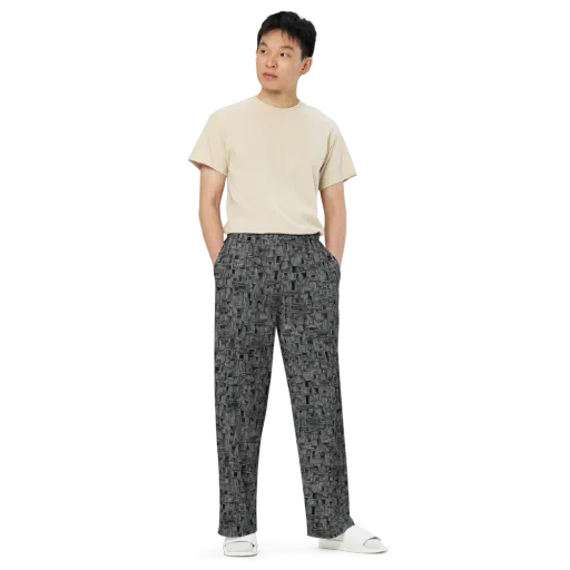 Linear Obsession on a Wide-Leg Pants