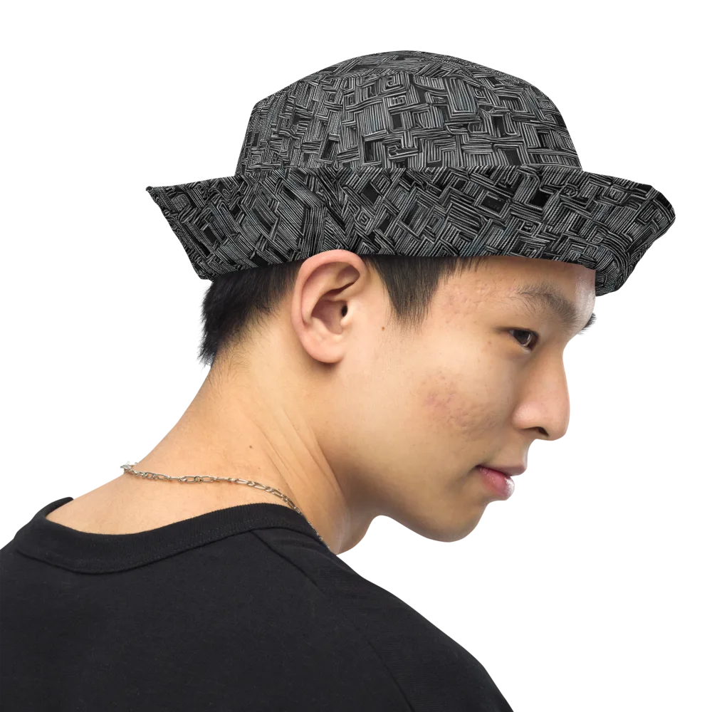 Linear Obsession on Reversible Bucket Hat — Right Outside