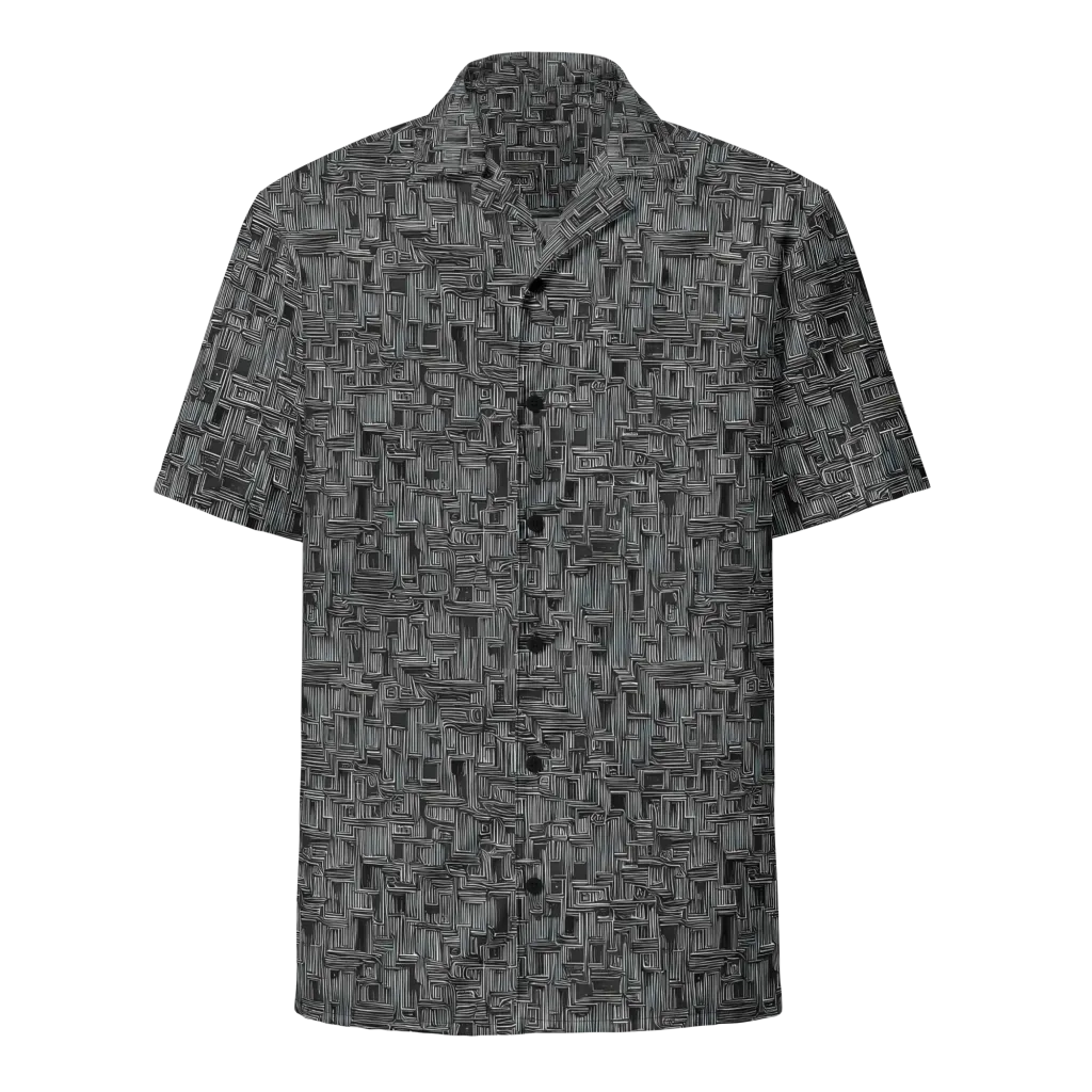 Linear Obsession on Button Shirt — Front