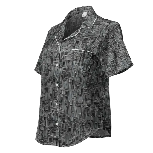 Linear Obsession on a Women's Short Sleeve Pajama Top