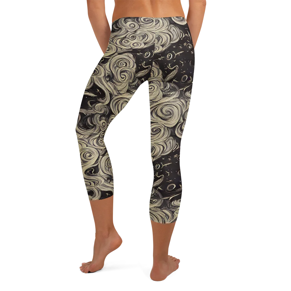 Ivory Whirlpool on Capri Leggings — Back