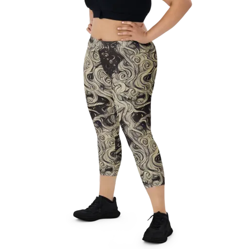 Ivory Whirlpool on a Capri Leggings