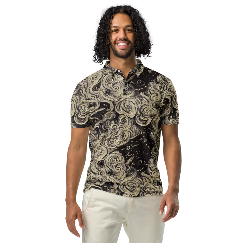 Ivory Whirlpool on Men's Slim Fit Polo Shirt — Front