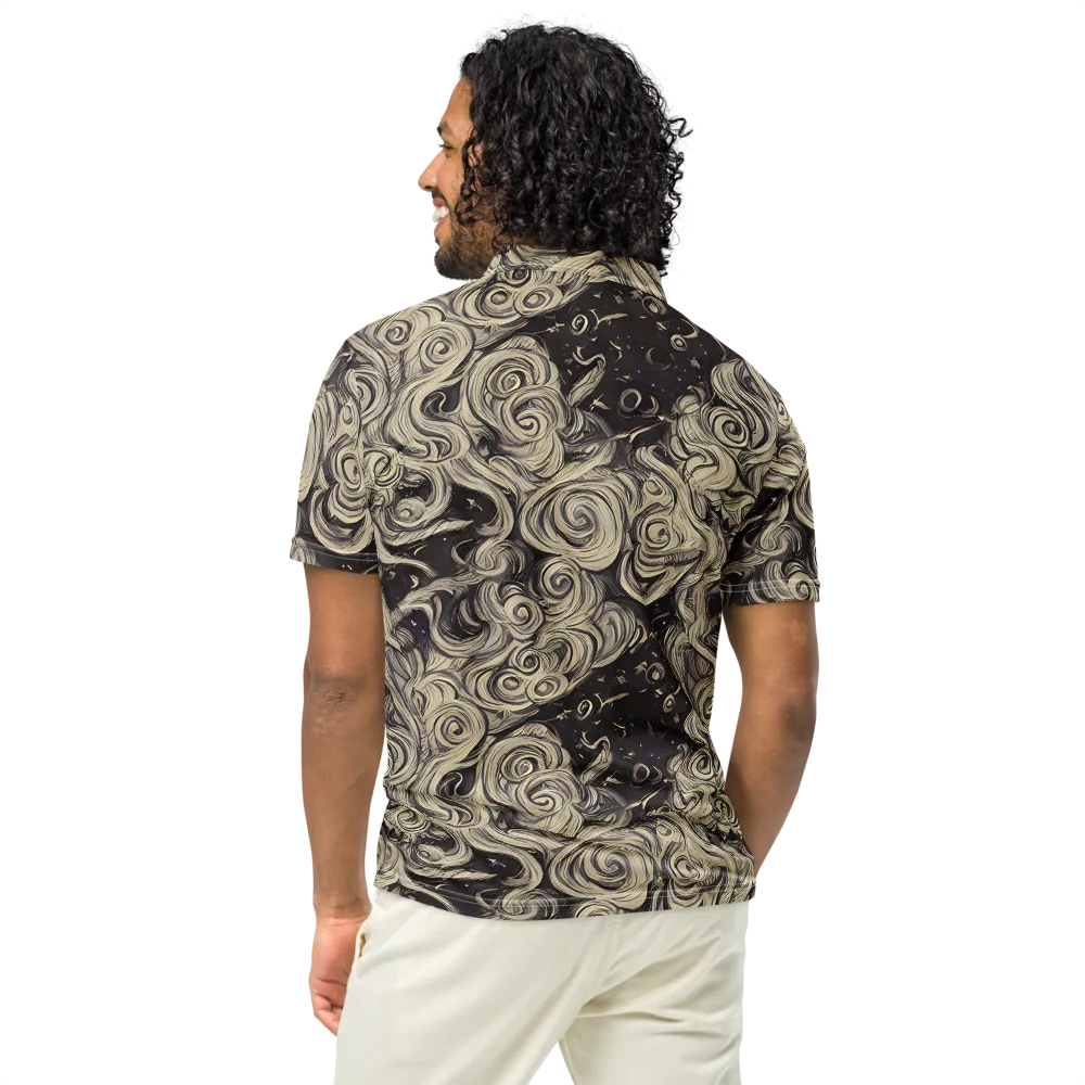 Ivory Whirlpool on Men's Slim Fit Polo Shirt — Back