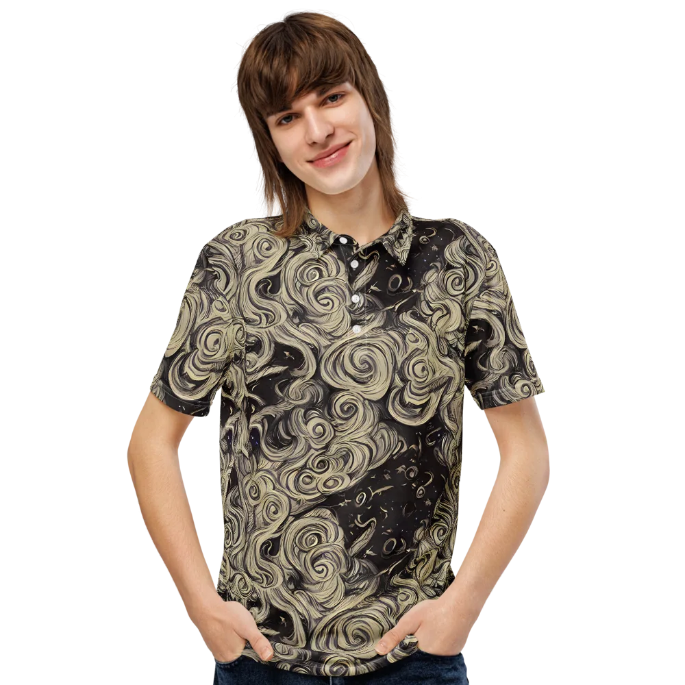 Ivory Whirlpool on Men's Slim Fit Polo Shirt — Front