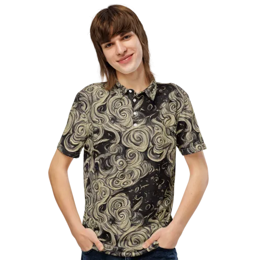 Ivory Whirlpool on a Men's Slim Fit Polo Shirt