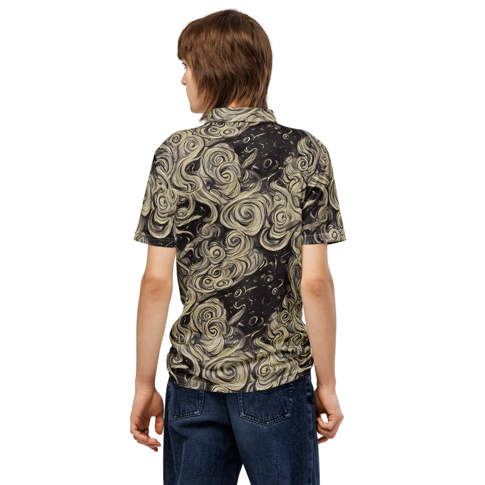 Ivory Whirlpool on Men's Slim Fit Polo Shirt — Back