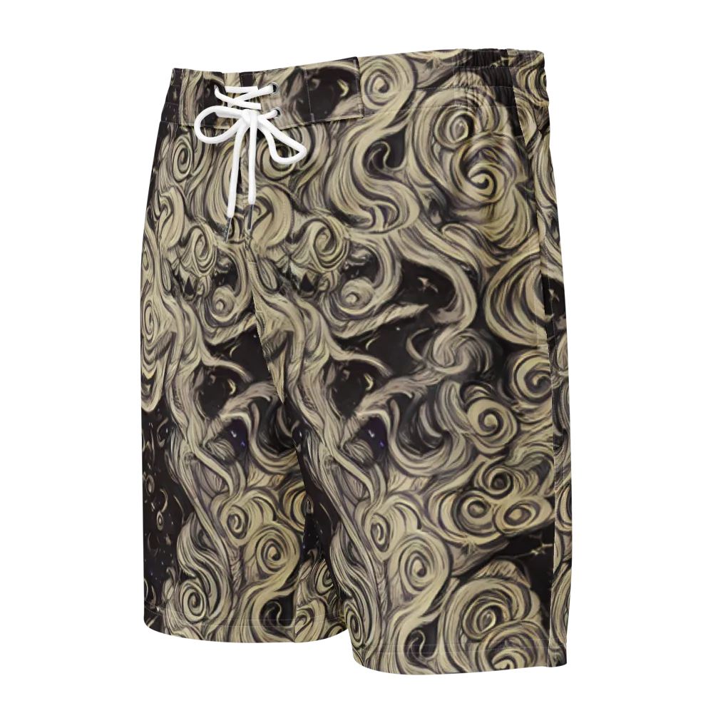 Ivory Whirlpool on Men's Board Shorts — Front
