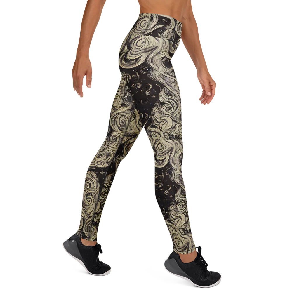 Ivory Whirlpool on Yoga Leggings — Right