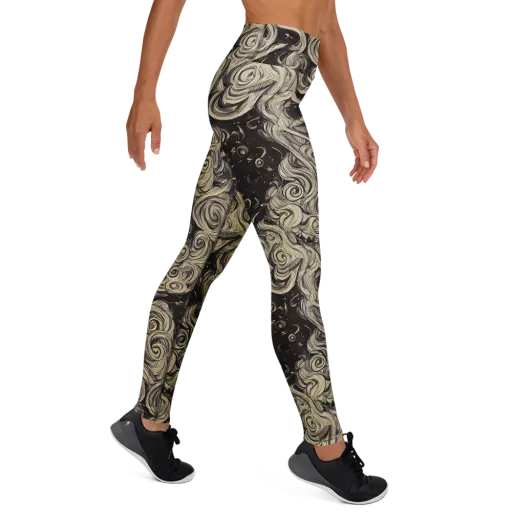 Ivory Whirlpool on a Yoga Leggings