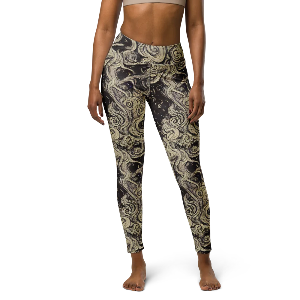 Ivory Whirlpool on Yoga Leggings — Front