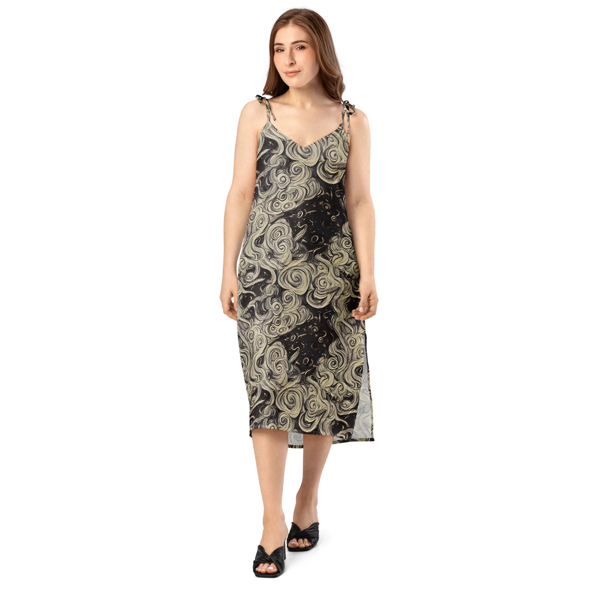 Ivory Whirlpool on Slip Dress — Front