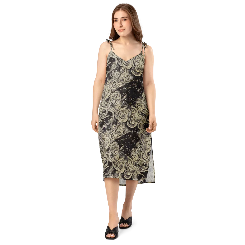 Ivory Whirlpool on Slip Dress — Front