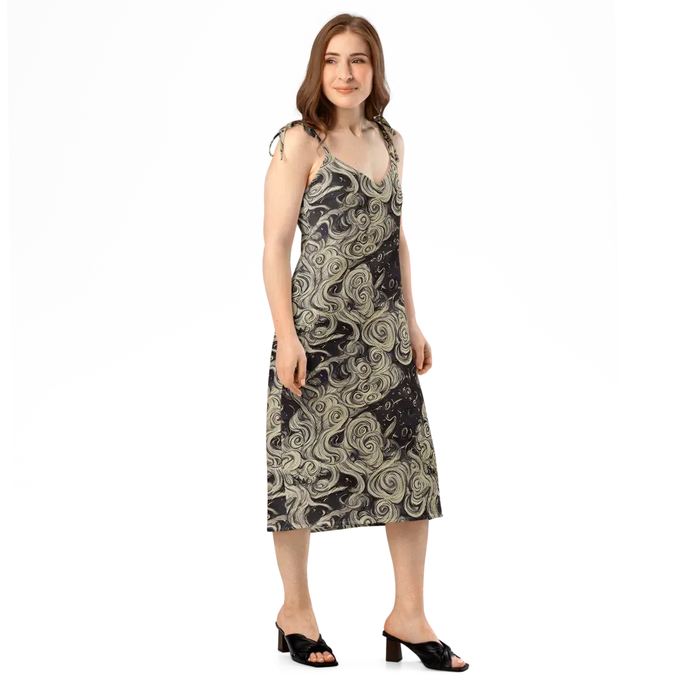 Ivory Whirlpool on Slip Dress — Right Front