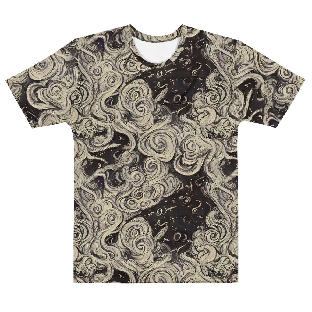 Ivory Whirlpool on Men's Cotton Crew Neck T-Shirt — Front