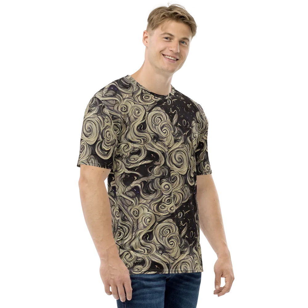 Ivory Whirlpool on Men's Crew Neck T-Shirt — Right