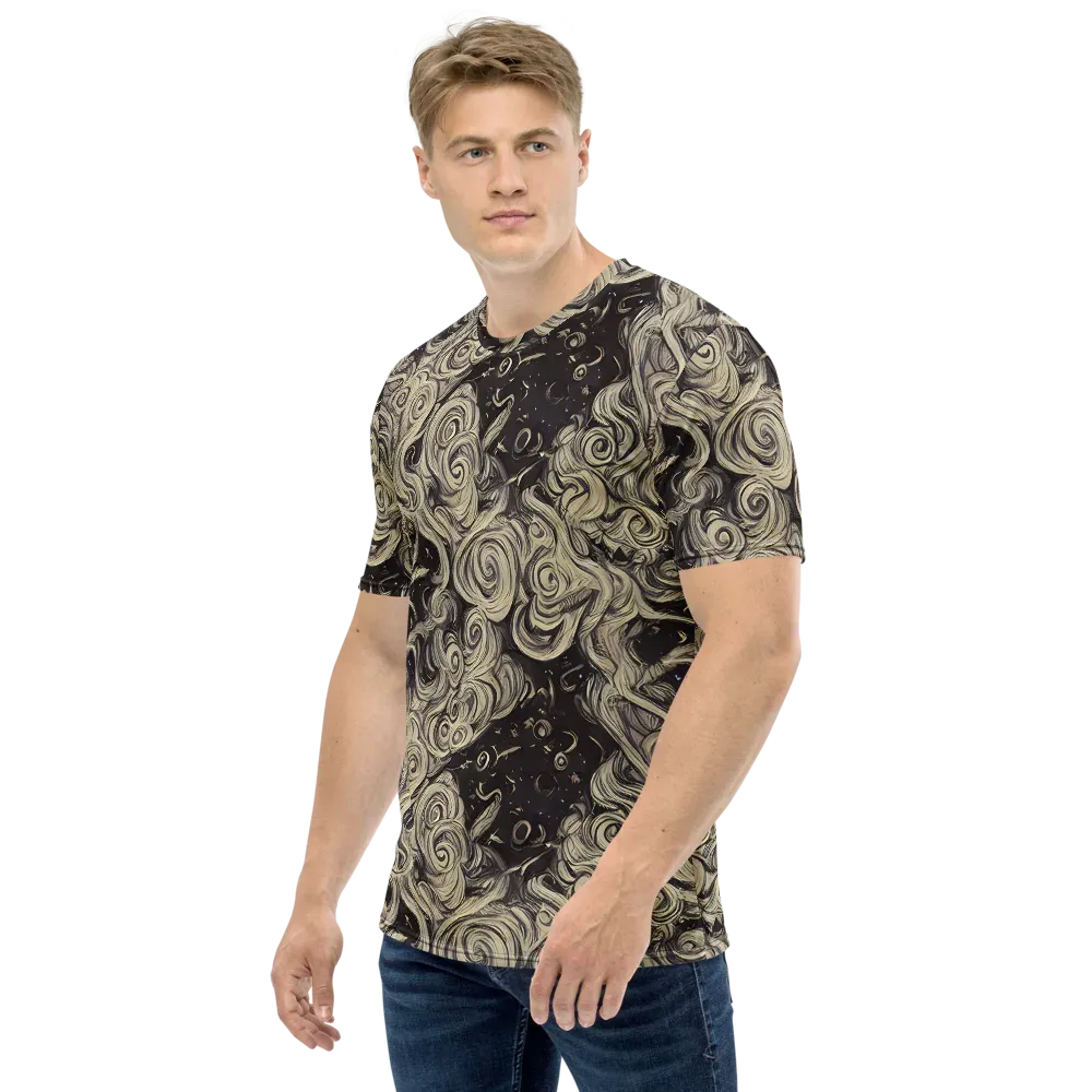 Ivory Whirlpool on Men's Crew Neck T-Shirt — Left