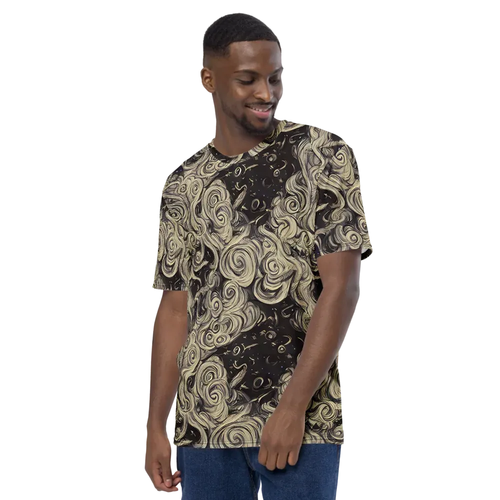 Ivory Whirlpool on Men's Crew Neck T-Shirt — Left