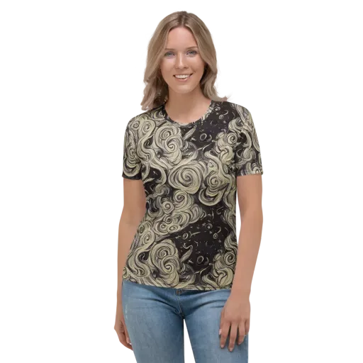 Ivory Whirlpool on a Women's Crew Neck T-Shirt