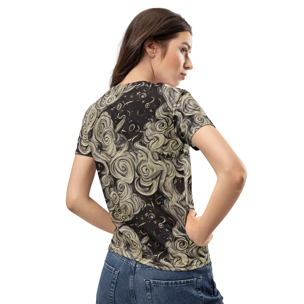 Ivory Whirlpool on Women's Crew Neck T-Shirt — Back