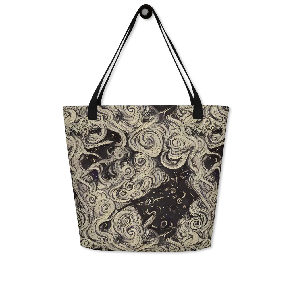 Ivory Whirlpool on Large Tote Bag W/ Pocket — Front