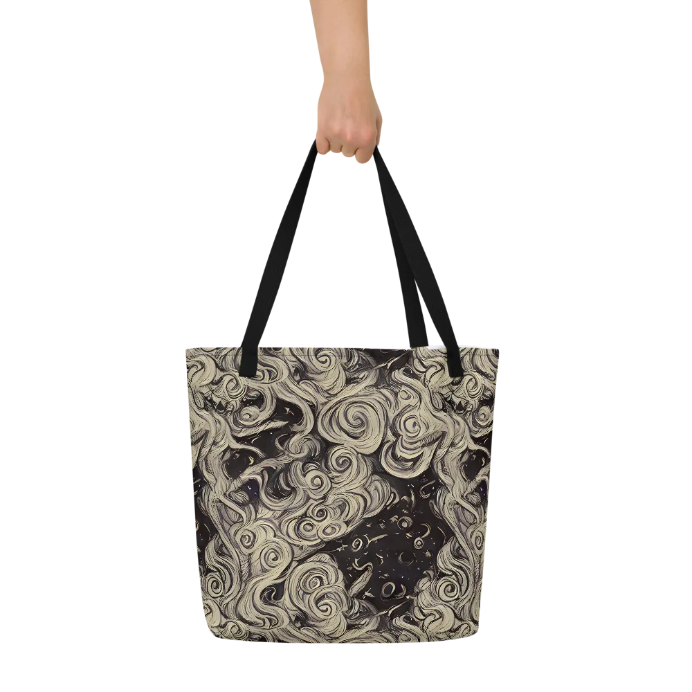 Ivory Whirlpool on Large Tote Bag W/ Pocket — Front