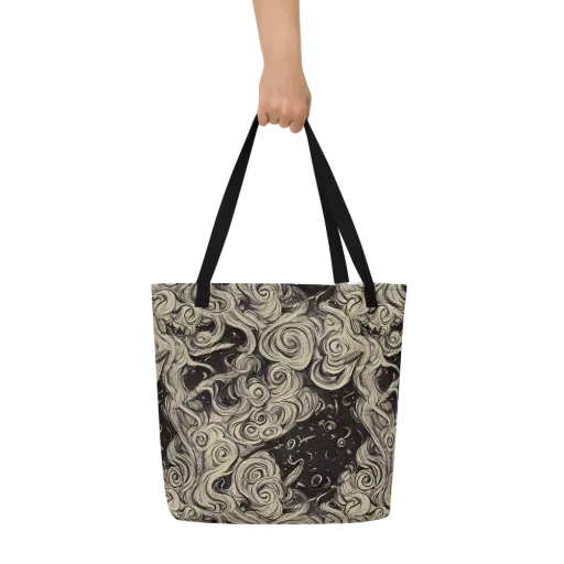 Ivory Whirlpool on a Large Tote Bag W/ Pocket