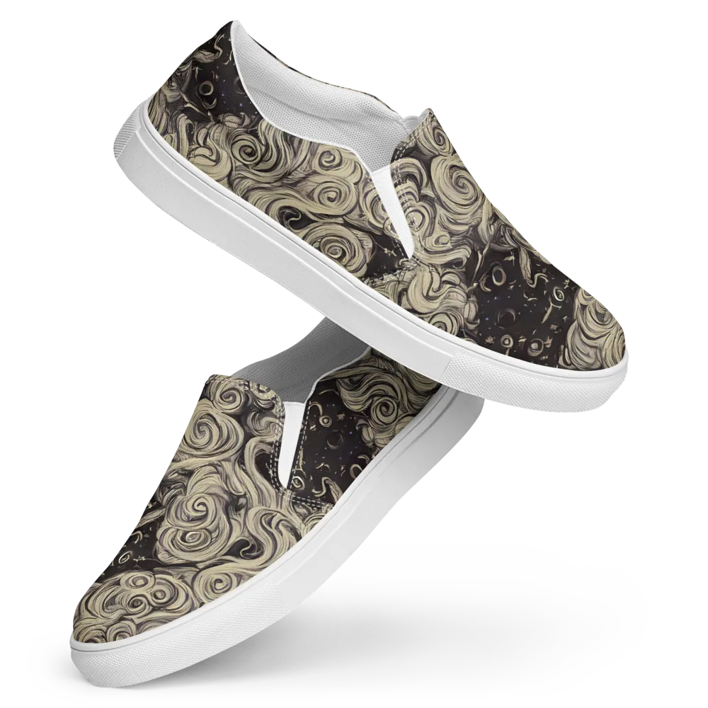 Ivory Whirlpool on Women's Slip-On Canvas Shoes — Front