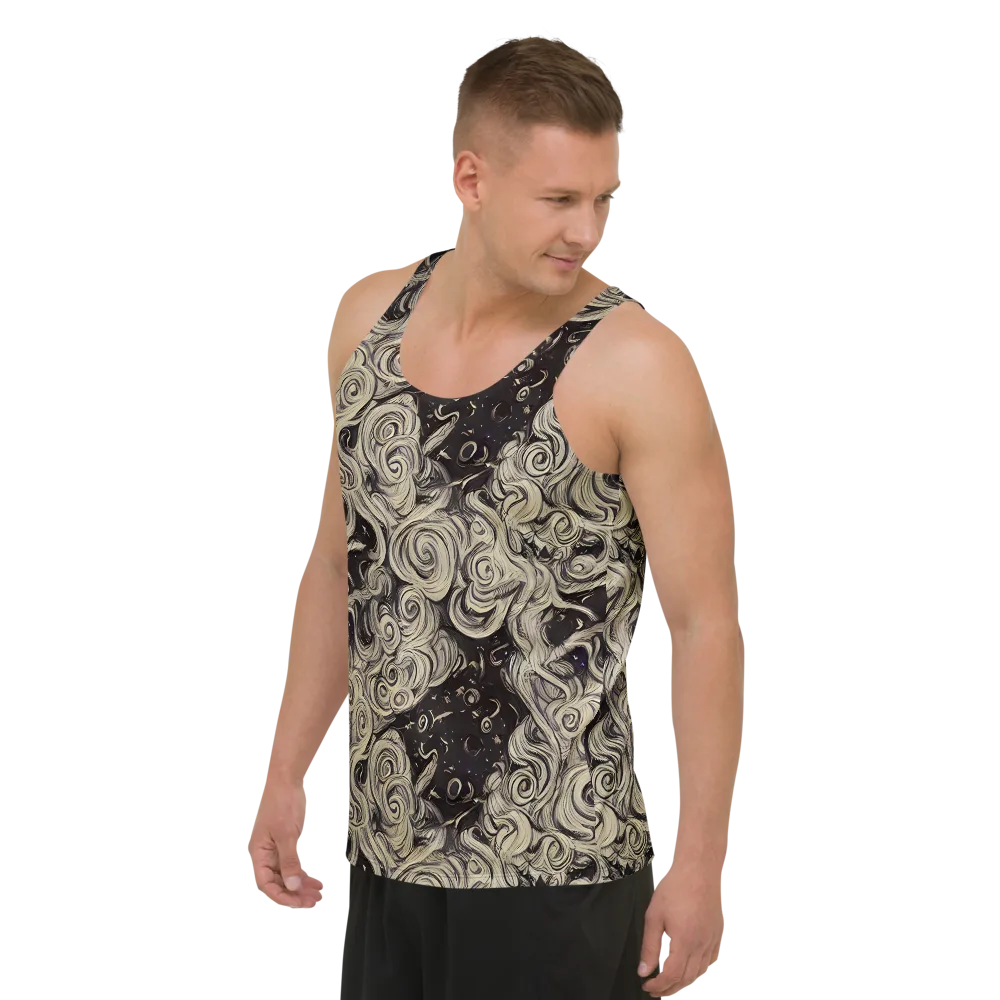 Ivory Whirlpool on Men's Tank Top — Left Front